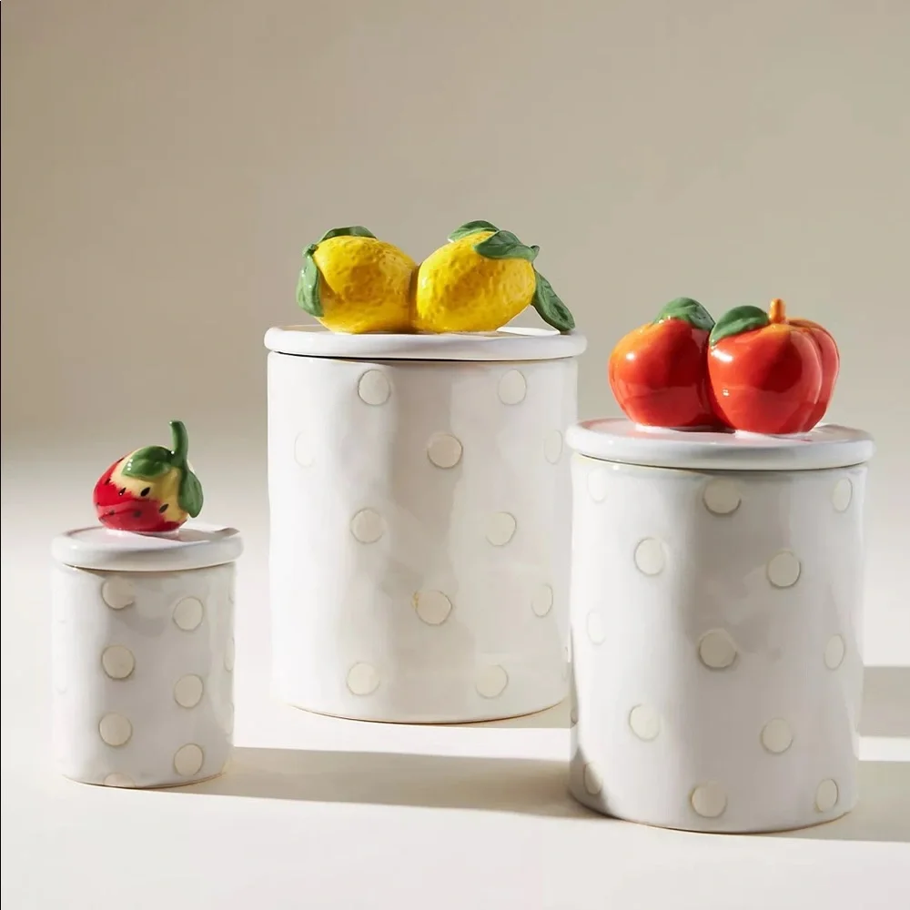 Anthropologie Brand NEW, Fruta Canisters Set of 3